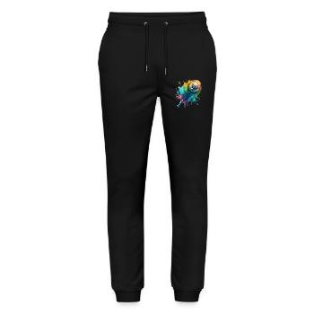 Badminton - Stanley/Stella Mover Unisex Organic Jogging Trousers - black - Front - Marisol (170cm) & Nik (191cm)