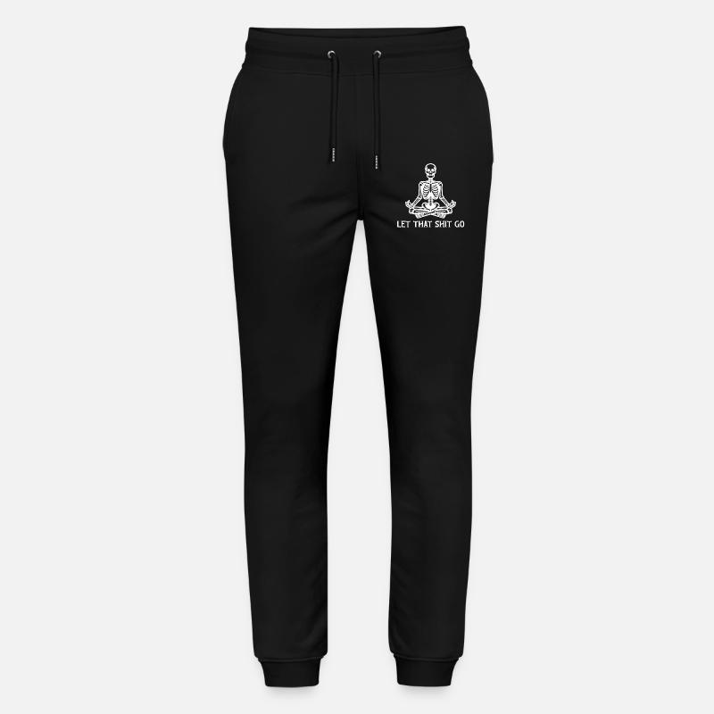 Skeleton Meditating - Stanley/Stella Mover Unisex Organic Jogging Trousers - black