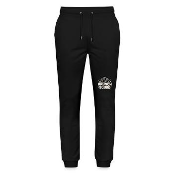 Brunch squad croissants - Pantalon de jogging bio MOVER Stanley/Stella unisexe - noir - Devant - Marisol (170cm) & Nik (191cm)