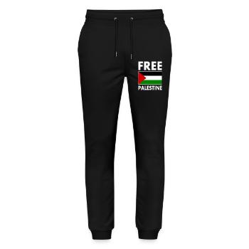 Free palestine - Stanley/Stella Unisex Bio Jogginghose Mover  - Schwarz - Vorne - Marisol (170cm) & Nik (191cm)