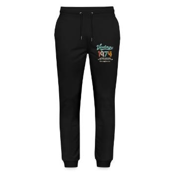 Né en 1974 Anniversaire 1974 50 ans - Pantalon de jogging bio MOVER Stanley/Stella unisexe - noir - Devant - Marisol (170cm) & Nik (191cm)