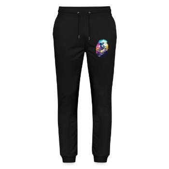 Motocross Racing Illustration Motorsport Biker - Pantalon de jogging bio MOVER Stanley/Stella unisexe - noir - Devant - Marisol (170cm) & Nik (191cm)