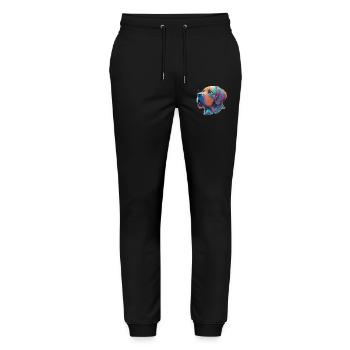Süßer Cartoon Hund Labrador Welpe Kunstvoll - Stanley/Stella Unisex Bio Jogginghose Mover  - Schwarz - Vorne - Marisol (170cm) & Nik (191cm)