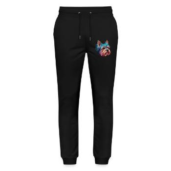 Yorkshire Terrier Chien Race Chien Chiens mignons - Pantalon de jogging bio MOVER Stanley/Stella unisexe - noir - Devant - Marisol (170cm) & Nik (191cm)