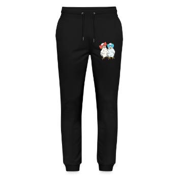 Chickens Silk Chicken Breed Chicken Silk Chickens - Stanley/Stella Mover Unisex Organic Jogging Trousers - black - Front - Marisol (170cm) & Nik (191cm)