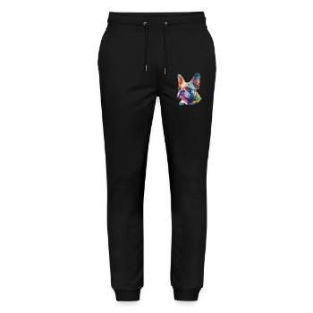 French Bulldog Dog Funny Dogs Art - Stanley/Stella Mover Unisex Organic Jogging Trousers - black - Front - Marisol (170cm) & Nik (191cm)