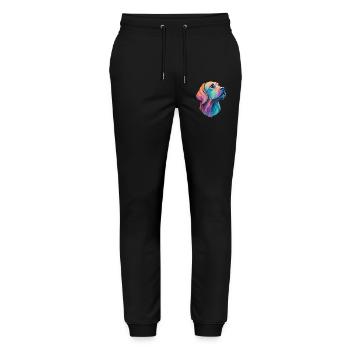 Labrador Hund - Liebevoller Vierbeiner Design - Stanley/Stella Unisex Bio Jogginghose Mover  - Schwarz - Vorne - Marisol (170cm) & Nik (191cm)