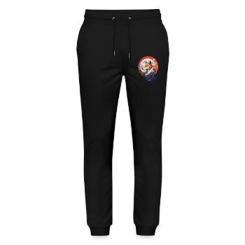 Mystic Fox in Moonlight Fantasy Kitsune - Stanley/Stella Mover Unisex Organic Jogging Trousers - black - Front - Marisol (170cm) & Nik (191cm)