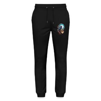 Occult Raven Spirit Design Spiritual Bird - Stanley/Stella Mover Unisex Organic Jogging Trousers - black - Front - Marisol (170cm) & Nik (191cm)