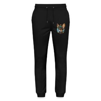Steampunk Chihuahua Mechanical Dog Dog Art - Stanley/Stella Mover Unisex Organic Jogging Trousers - black - Front - Marisol (170cm) & Nik (191cm)