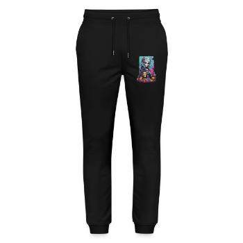 Pastel Gothic Girl Skull Dia de Muertos - Stanley/Stella Mover Unisex Organic Jogging Trousers - black - Front - Marisol (170cm) & Nik (191cm)
