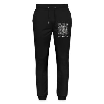 Wir sehen uns in Walhalla - Stanley/Stella Unisex Bio Jogginghose Mover  - Schwarz - Vorne - Marisol (170cm) & Nik (191cm)