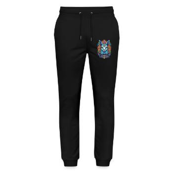 Spiritual Alpaca Mandala Festival Design - Stanley/Stella Mover Unisex Organic Jogging Trousers - black - Front - Marisol (170cm) & Nik (191cm)