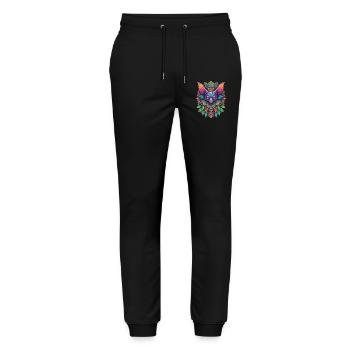 Fledermaus Mandala Traumfänger Design - Stanley/Stella Unisex Bio Jogginghose Mover  - Schwarz - Vorne - Marisol (170cm) & Nik (191cm)