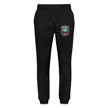 Crocodile Mandala Animal Dream Catcher Design - Pantalon de jogging bio MOVER Stanley/Stella unisexe - noir - Devant - Marisol (170cm) & Nik (191cm)