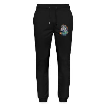 Zebra Spiritual Mandala Dream Catcher Design - Stanley/Stella Mover Unisex Organic Jogging Trousers - black - Front - Marisol (170cm) & Nik (191cm)