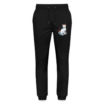 Hauskatzen Besitzer Niedliche Katze Katzen Dame - Stanley/Stella Unisex Bio Jogginghose Mover  - Schwarz - Vorne - Marisol (170cm) & Nik (191cm)