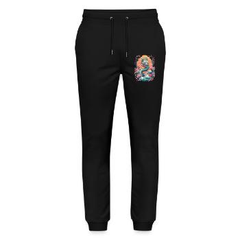 Japanischer Drache Kirschblüten Aesthetic Design - Stanley/Stella Unisex Bio Jogginghose Mover  - Schwarz - Vorne - Marisol (170cm) & Nik (191cm)