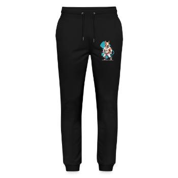 Bull Terrier Streetwear and Fitness Design - Stanley/Stella Mover Unisex Organic Jogging Trousers - black - Front - Marisol (170cm) & Nik (191cm)