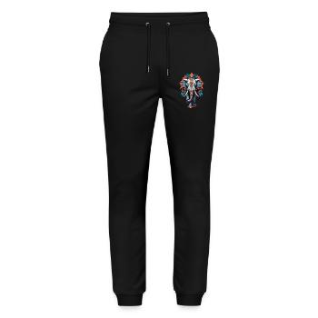 Elephant Spiritual Mandala Dream Catcher Design - Stanley/Stella Mover Unisex Organic Jogging Trousers - black - Front - Marisol (170cm) & Nik (191cm)