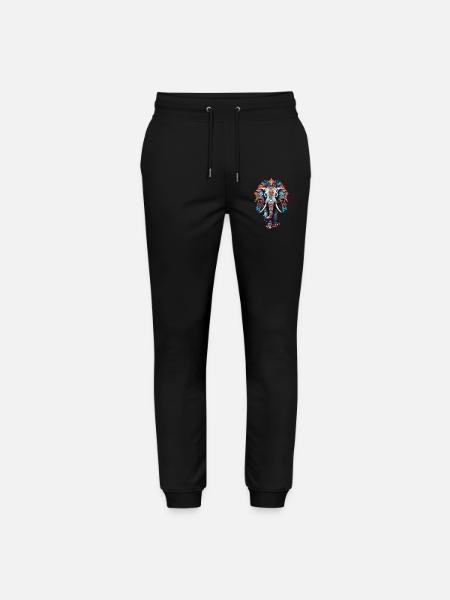 Elephant Spirituel Mandala Dream Catcher Design - Stanley/Stella Mover økologiske unisex joggingbukser - sort