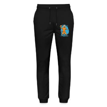 Joueur de handball Meerkat Esthétique Streetwear - Pantalon de jogging bio MOVER Stanley/Stella unisexe - noir - Devant - Marisol (170cm) & Nik (191cm)