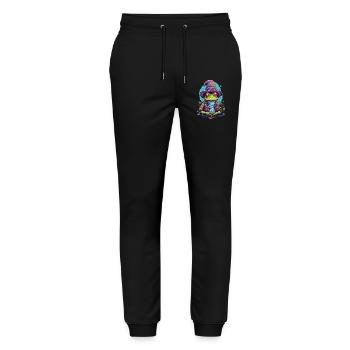 Mystic frog with magic hat - Stanley/Stella Mover Unisex Organic Jogging Trousers - black - Front - Marisol (170cm) & Nik (191cm)
