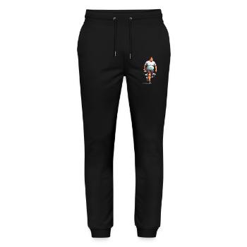 Funny Streetwear Jogging & Aesthetic Fitness - Stanley/Stella Mover Unisex Organic Jogging Trousers - black - Front - Marisol (170cm) & Nik (191cm)