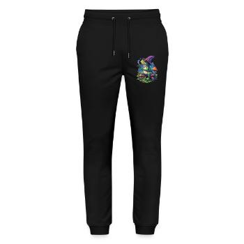 Magic Frog Psychedelic Art Music Festival - Stanley/Stella Mover Unisex Organic Jogging Trousers - black - Front - Marisol (170cm) & Nik (191cm)