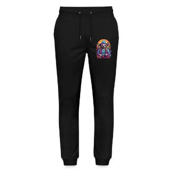 Magical Sloth Vibrant Colors Psychedelic - Stanley/Stella Mover Unisex Organic Jogging Trousers - black - Front - Marisol (170cm) & Nik (191cm)