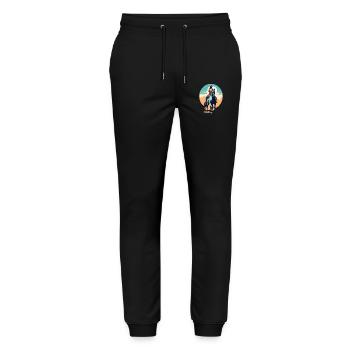 Aesthetic Horses Iconic Design Riders - Stanley/Stella Mover Unisex Organic Jogging Trousers - black - Front - Marisol (170cm) & Nik (191cm)