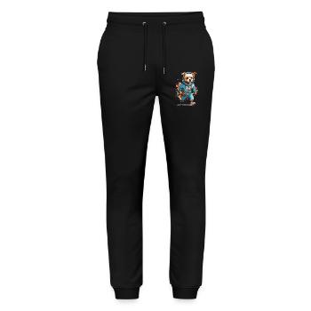 Dog Streetwear Jogging Aesthetic Fitness Style - Stanley/Stella Mover Unisex Organic Jogging Trousers - black - Front - Marisol (170cm) & Nik (191cm)