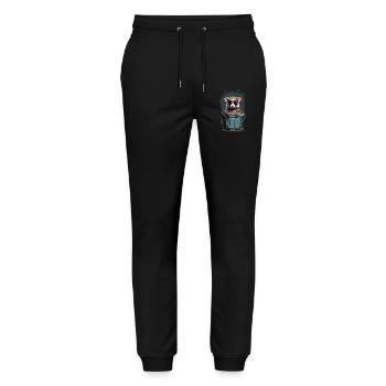 Cool Possum Funny Garbage Can Residents - Stanley/Stella Mover Unisex Organic Jogging Trousers - black - Front - Marisol (170cm) & Nik (191cm)