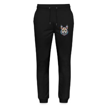German Shepherd Dia de Muertos Day of the Dead - Stanley/Stella Mover Unisex Organic Jogging Trousers - black - Front - Marisol (170cm) & Nik (191cm)