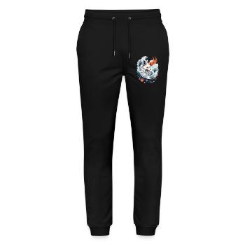 Japanische Kitsune Fuchs Anime Kawaii Fuchsgeist - Stanley/Stella Unisex Bio Jogginghose Mover  - Schwarz - Vorne - Marisol (170cm) & Nik (191cm)