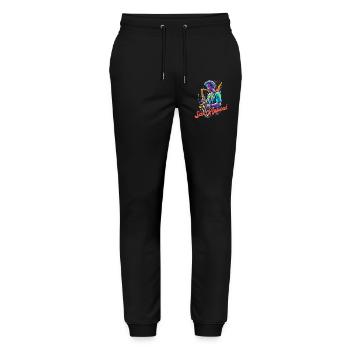 Conception de saxophone amusante pour les amateurs de musique jazz - Pantalon de jogging bio MOVER Stanley/Stella unisexe - noir - Devant - Marisol (170cm) & Nik (191cm)