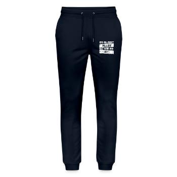 Everything remains as it is! Funny Retro Meme - Stanley/Stella Mover Unisex Organic Jogging Trousers - navy - Front - Marisol (170cm) & Nik (191cm)