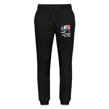 The sun is out, the gun is out July 4 - Stanley/Stella Mover Unisex Organic Jogging Trousers - black - Front - Marisol (170cm) & Nik (191cm)