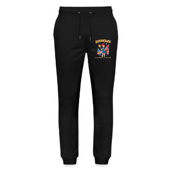 Retro Vintage Design Ready To Mingle 4th of July - Stanley/Stella Mover Unisex Organic Jogging Trousers - black - Front - Marisol (170cm) & Nik (191cm)