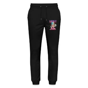 Liberty And Lollies 4th Of July Memorial Day - Stanley/Stella Mover Unisex Organic Jogging Trousers - black - Front - Marisol (170cm) & Nik (191cm)