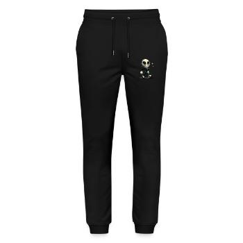 Retro Vintage Alien Halloween Costume Decoration - Stanley/Stella Mover Unisex Organic Jogging Trousers - black - Front - Marisol (170cm) & Nik (191cm)
