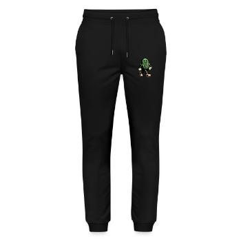 Glückliches Cthulhu Maskottchen Lustiges Monster - Stanley/Stella Unisex Bio Jogginghose Mover  - Schwarz - Vorne - Marisol (170cm) & Nik (191cm)