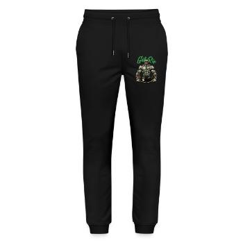 Jeu de mots drôle disant zombie musclé - Pantalon de jogging bio MOVER Stanley/Stella unisexe - noir - Devant - Marisol (170cm) & Nik (191cm)