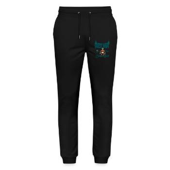 Funny Saying Zombie Butt Halloween Costume - Stanley/Stella Mover Unisex Organic Jogging Trousers - black - Front - Marisol (170cm) & Nik (191cm)