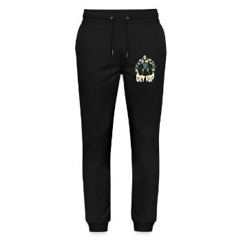 Get RIP Jeu de mots drôle disant Halloween Zombie - Pantalon de jogging bio MOVER Stanley/Stella unisexe - noir - Devant - Marisol (170cm) & Nik (191cm)