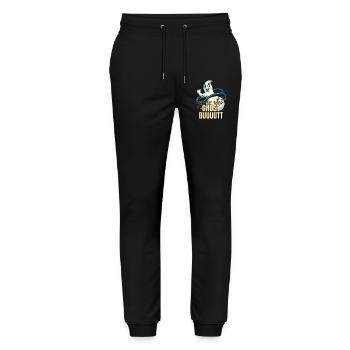 Devine quoi? Cul fantôme ! Drôle de dicton fantôme - Pantalon de jogging bio MOVER Stanley/Stella unisexe - noir - Devant - Marisol (170cm) & Nik (191cm)
