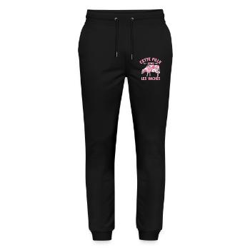 Cette Fille Aime Les Vaches - Pantalon de jogging bio MOVER Stanley/Stella unisexe - noir - Devant - Marisol (170cm) & Nik (191cm)