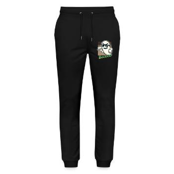 Booing Ghost Lustiges Gespenster Halloween Design - Stanley/Stella Unisex Bio Jogginghose Mover  - Schwarz - Vorne - Marisol (170cm) & Nik (191cm)