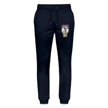 Lustiges Gespenster Design Last Minute Kostüm - Stanley/Stella Unisex Bio Jogginghose Mover  - Navy - Vorne - Marisol (170cm) & Nik (191cm)