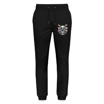 Clown effrayant avec tre-tre-tra-tru Internet Meme - Pantalon de jogging bio MOVER Stanley/Stella unisexe - noir - Devant - Marisol (170cm) & Nik (191cm)